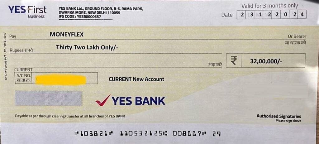 Yes Bank Cheque (Printed Sample Cheque) – ChequePrint.in